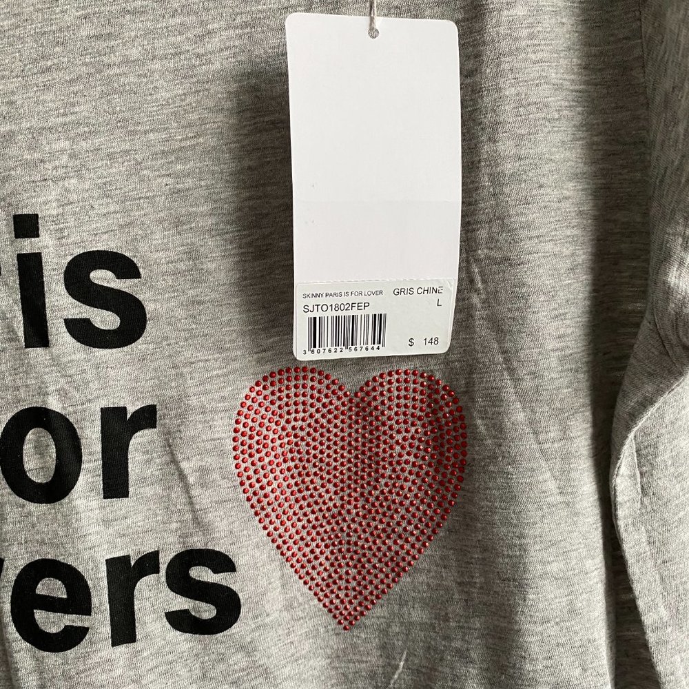 NWT ZADIG & VOLTAIRE Skinny Paris Is For Lovers T-Shirt - Picture 10 of 13